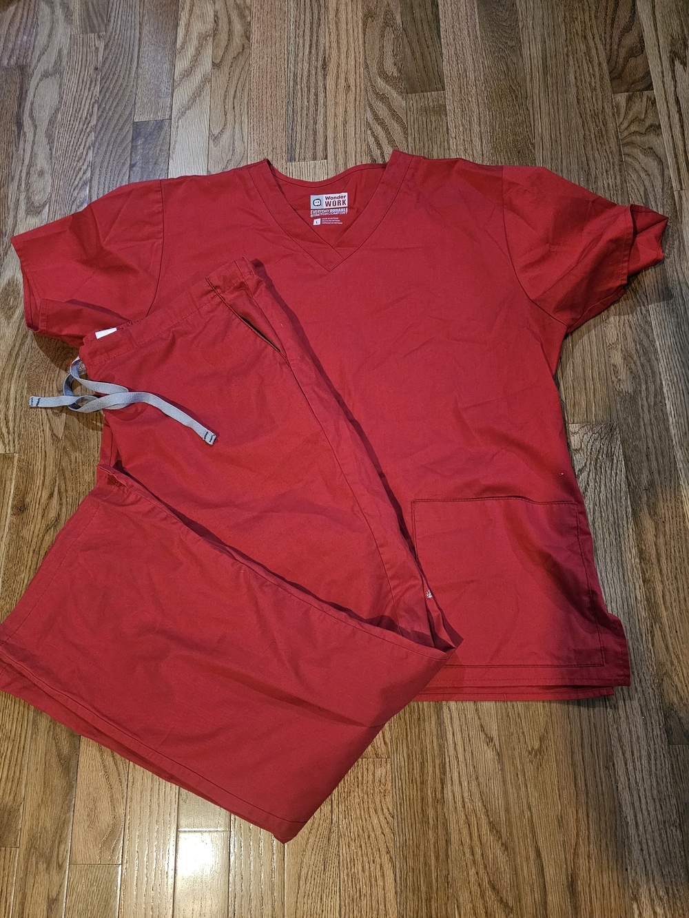 WonderWink Red Scrub Set Women Large